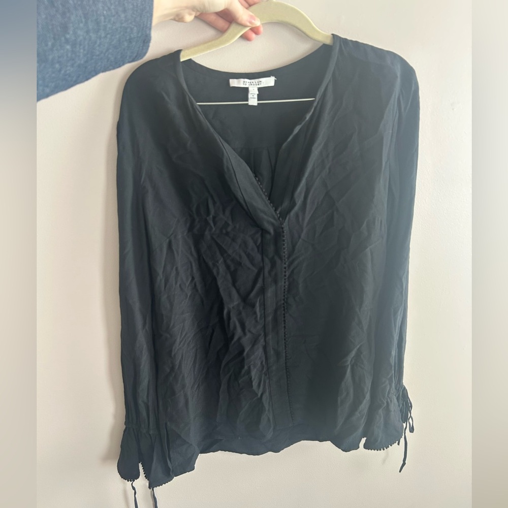 10 Crosby Derek Lam Elegant Black Blouse